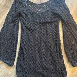 Free People Black Crochet Top